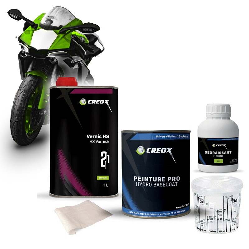 Kit peinture moto hydro Creox et vernis