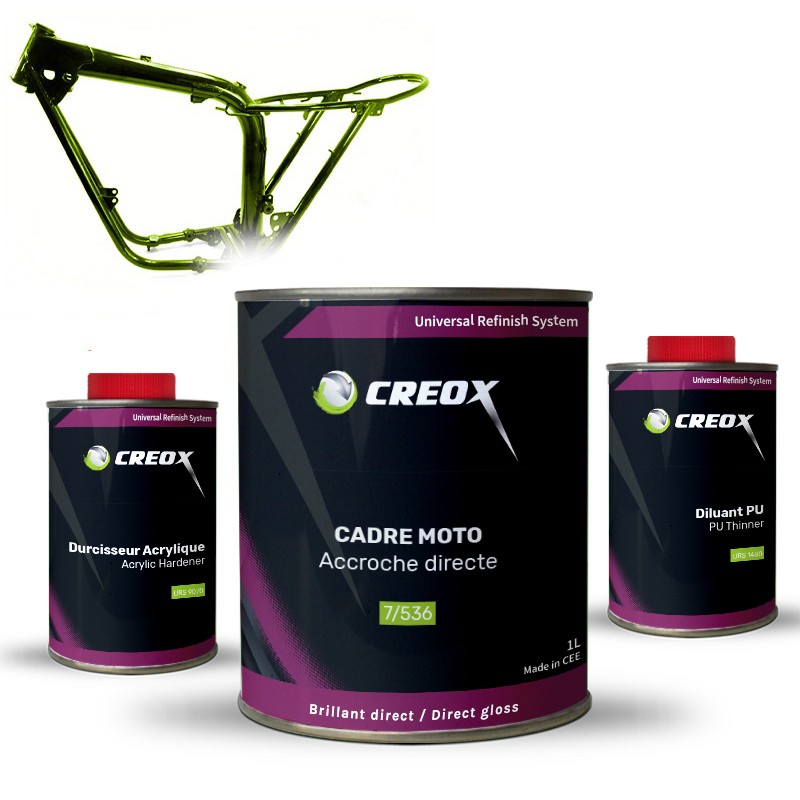 Kit peinture cadre moto 2K Creox en accroche directe